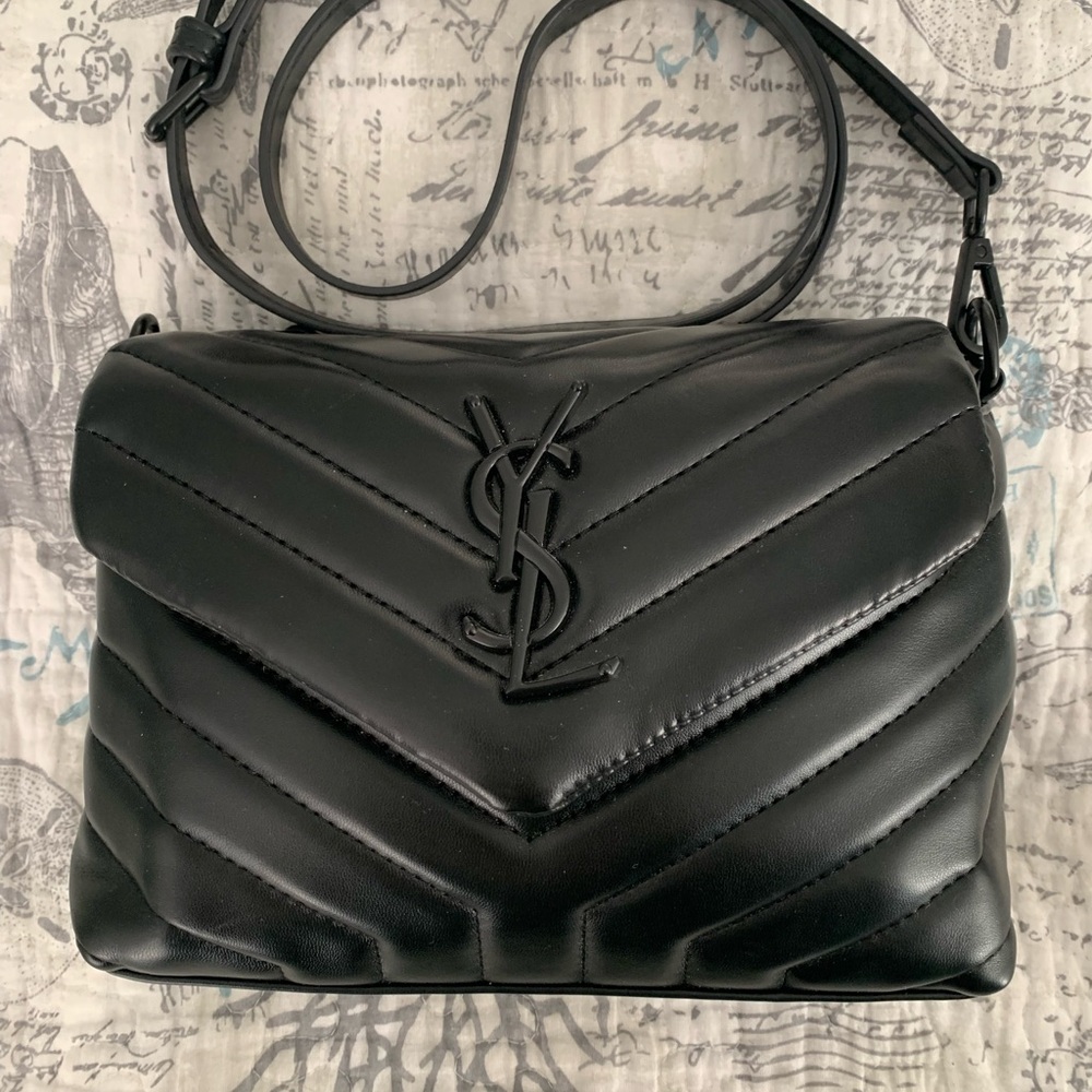 Y S L inspired Black Quilted Bag